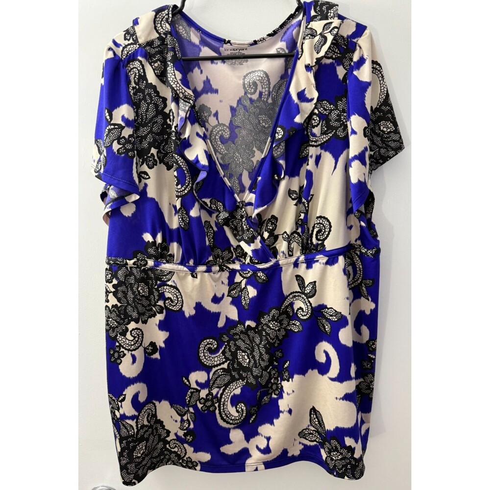 Purple Ruffle Blouse Top Women's Plus Silky Retro 3x Lane Bryant Whimysgoth Mod